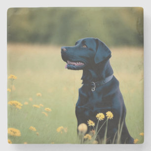 Black Lab Trivet Stone Coaster