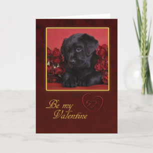 Black Lab Valentine Holiday Card
