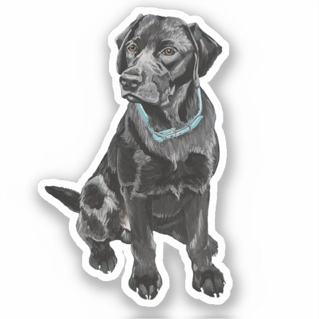 Black Lab Vinyl Sticker (Front)