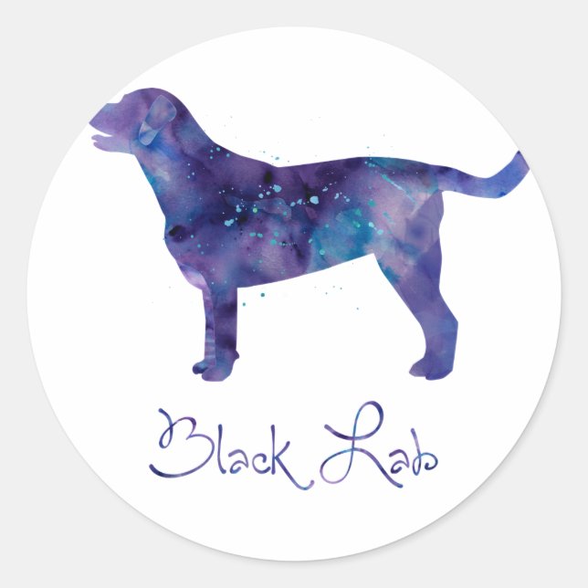 Black Lab Watercolor Sticker (Front)
