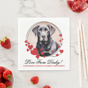 Black Lab Wedding Napkins With Dogs Photo