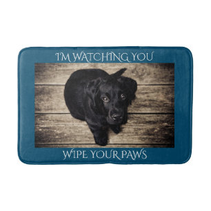 Black Lab Wipe Your Paws Bath Mat
