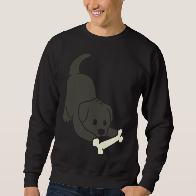 Black Lab With Bone Sweatshirt (Front)
