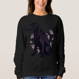 Black Lab With Flowers Sweatshirt
