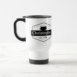 Black Label Personalised  Travel Mug