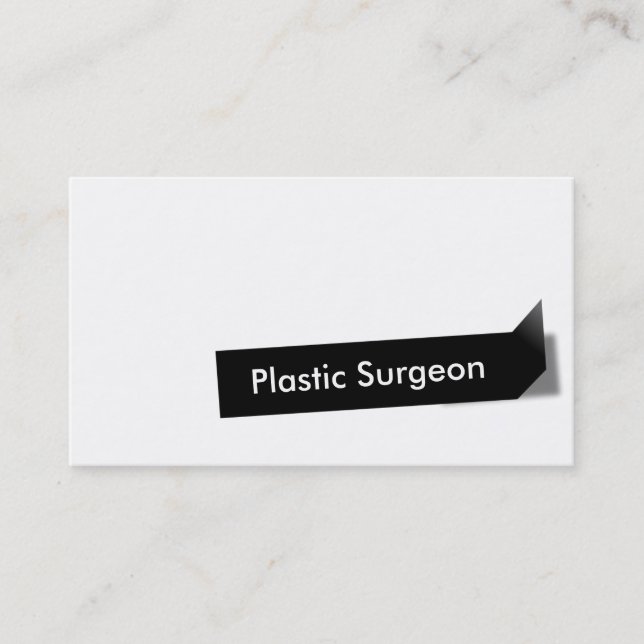 Black Label Plastic Surgeon Business Card (Front)