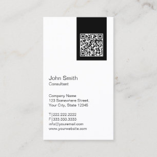 Black Label QR Code Consultant Business Card