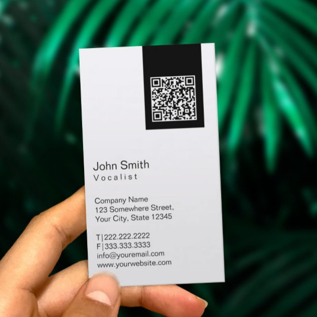 Black Label QR Code Vocalist Business Card (Creator Uploaded)