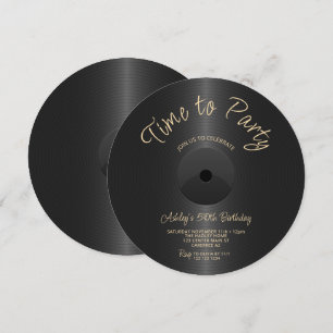 Black Label Record 50th Birthday Invitation