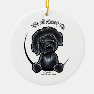 Black Labradodle IAAM Ceramic Tree Decoration