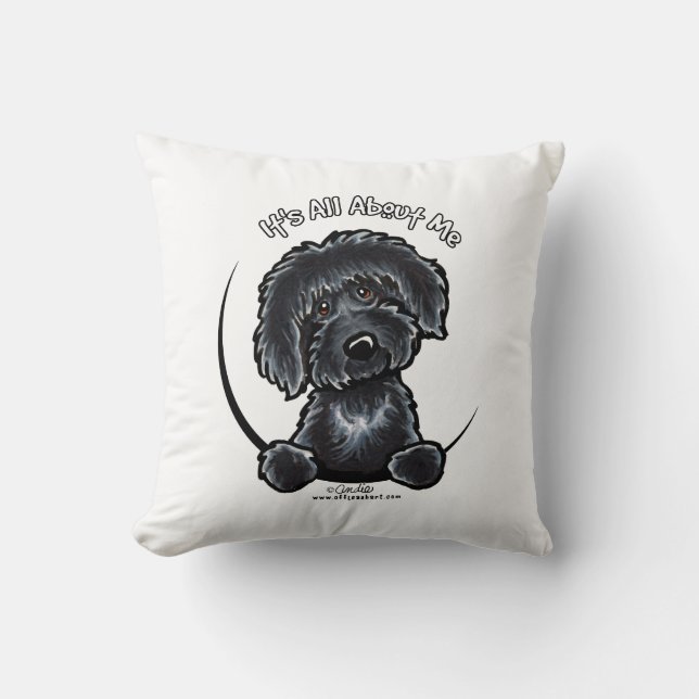 Black Labradodle IAAM Cushion (Front)