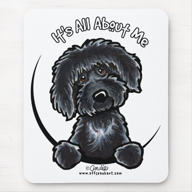 Black Labradodle IAAM Mouse Mat (Front)