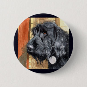 Black Labradoodle #1 Button