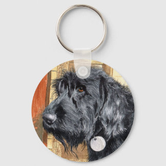 Black Labradoodle #1 Keychain