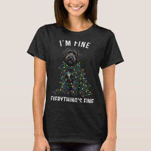 Black Labradoodle Christmas I'm Fine Everything Is T-Shirt