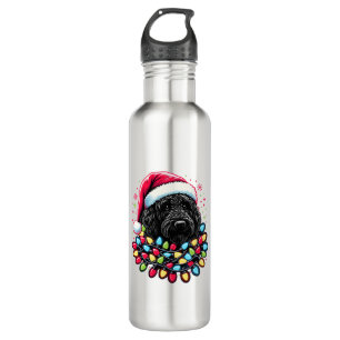 Black Labradoodle Christmas Tree Xmas Lights Doodl 710 Ml Water Bottle