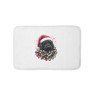 Black Labradoodle Christmas Tree Xmas Lights Doodl Bath Mat