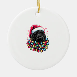 Black Labradoodle Christmas Tree Xmas Lights Doodl Ceramic Tree Decoration