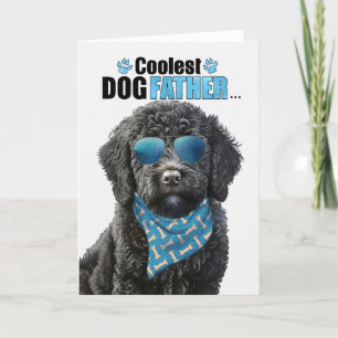 Black Labradoodle Coolest Dad Ever Father's Day Holiday Card