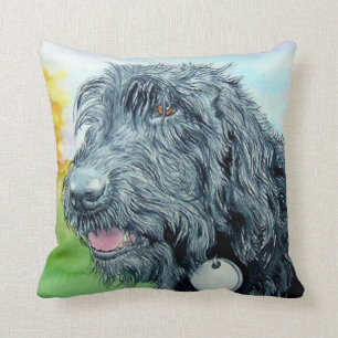 Black Labradoodle Cushion