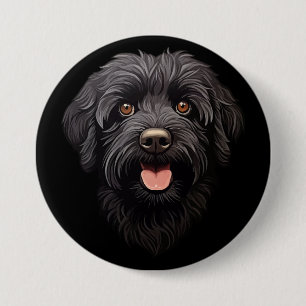 Black Labradoodle Dog 7.5 Cm Round Badge