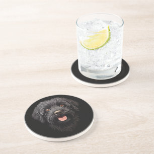 Black Labradoodle Dog Coaster
