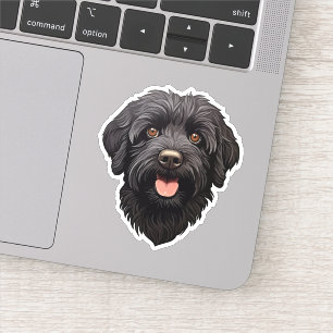 Black Labradoodle Dog Kiss-Cut Sticker