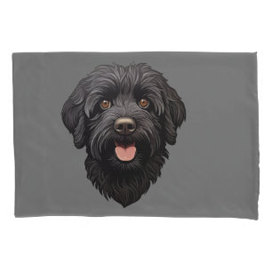 Black Labradoodle Dog Pillowcase