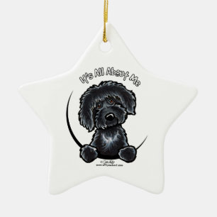 Black Labradoodle IAAM Ceramic Tree Decoration