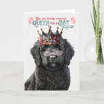 Black Labradoodle Queen for a Day Funny Birthday Card<br><div class="desc">A birthday card for the dog mum like no other and this one has a Black Doodle dog in a crown with funny wishes for it's wonderful Labradoodle mum.</div>