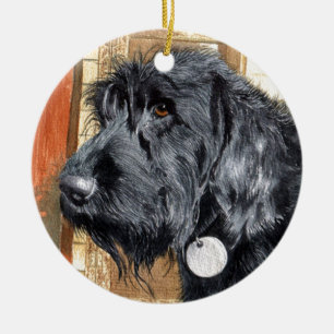 Black Labradoodle Ralph Ceramic Tree Decoration