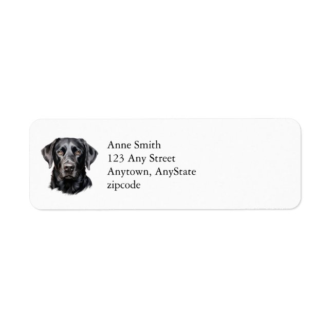 Black Labrador Address Labels (Front)
