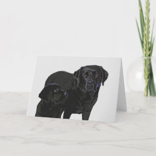 Black Labrador - Admiration in Puppy's Eye's Card