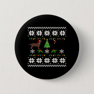 Black Labrador and Chocolate Labrador Happy Christ 6 Cm Round Badge