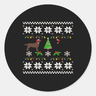 Black Labrador and Chocolate Labrador Happy Christ Classic Round Sticker
