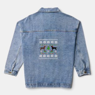 Black Labrador and Chocolate Labrador Happy Christ Denim Jacket