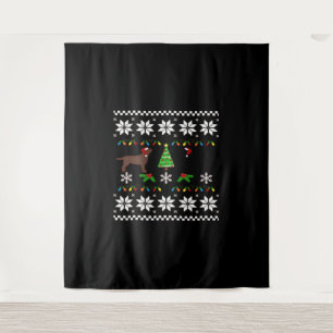 Black Labrador and Chocolate Labrador Happy Christ Tapestry