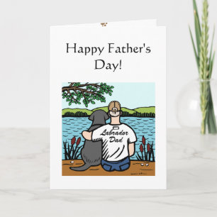 Black Labrador and  Dad Card
