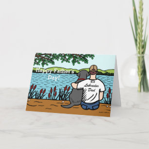 Black Labrador and Dad Card