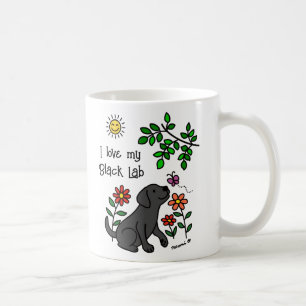Black Labrador and Green Mug