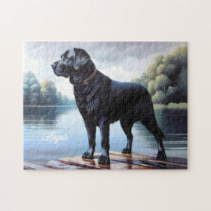 Black Labrador and Lake Jigsaw Puzzle