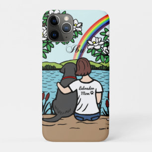 Black Labrador and Mom Rainbow Bridge Ibu 3 iPhone 11 Pro Case
