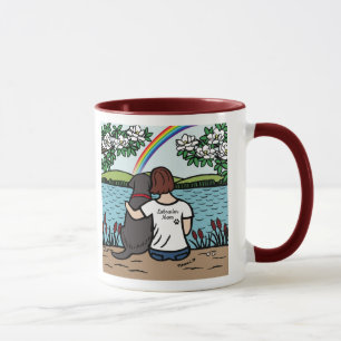 Black Labrador and Mum Brown Rainbow Bridge 2 Mug