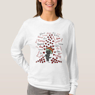Black Labrador and Rain of Hearts T-Shirt