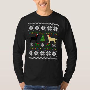 Black Labrador And Yellow Labrador Happy Christmas T-Shirt
