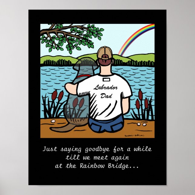 Black Labrador Angel and Dad 1 Poster (Front)