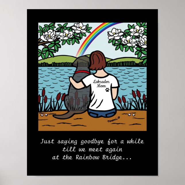 Black Labrador Angel and Mom Brown Poster (Front)