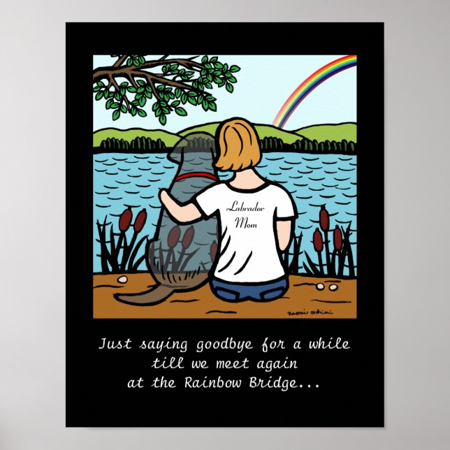 Black Labrador Angel and Mum Poster (Front)