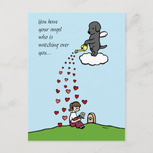 Black Labrador Angel with Love Postcard