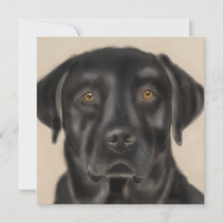 Black Labrador art card